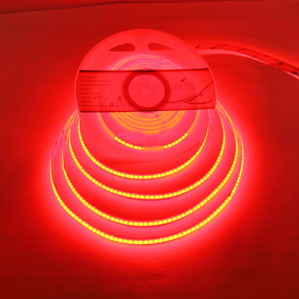 Світлодіодна стрічка LED-STIL RGB 14 Вт/м COB 576 діодів IP33 24 Вольта 800 lm, різнокольорова