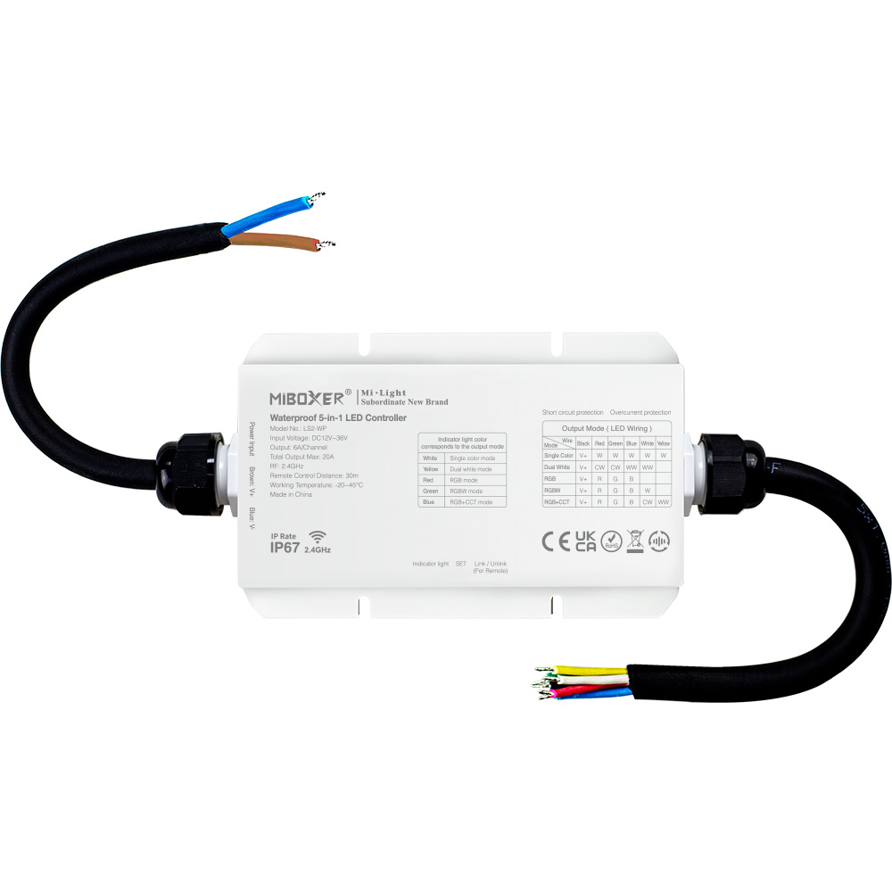 Контролер IP67 універсальний для Single color /Dual White/RGB/RGBW/RGB+CCT