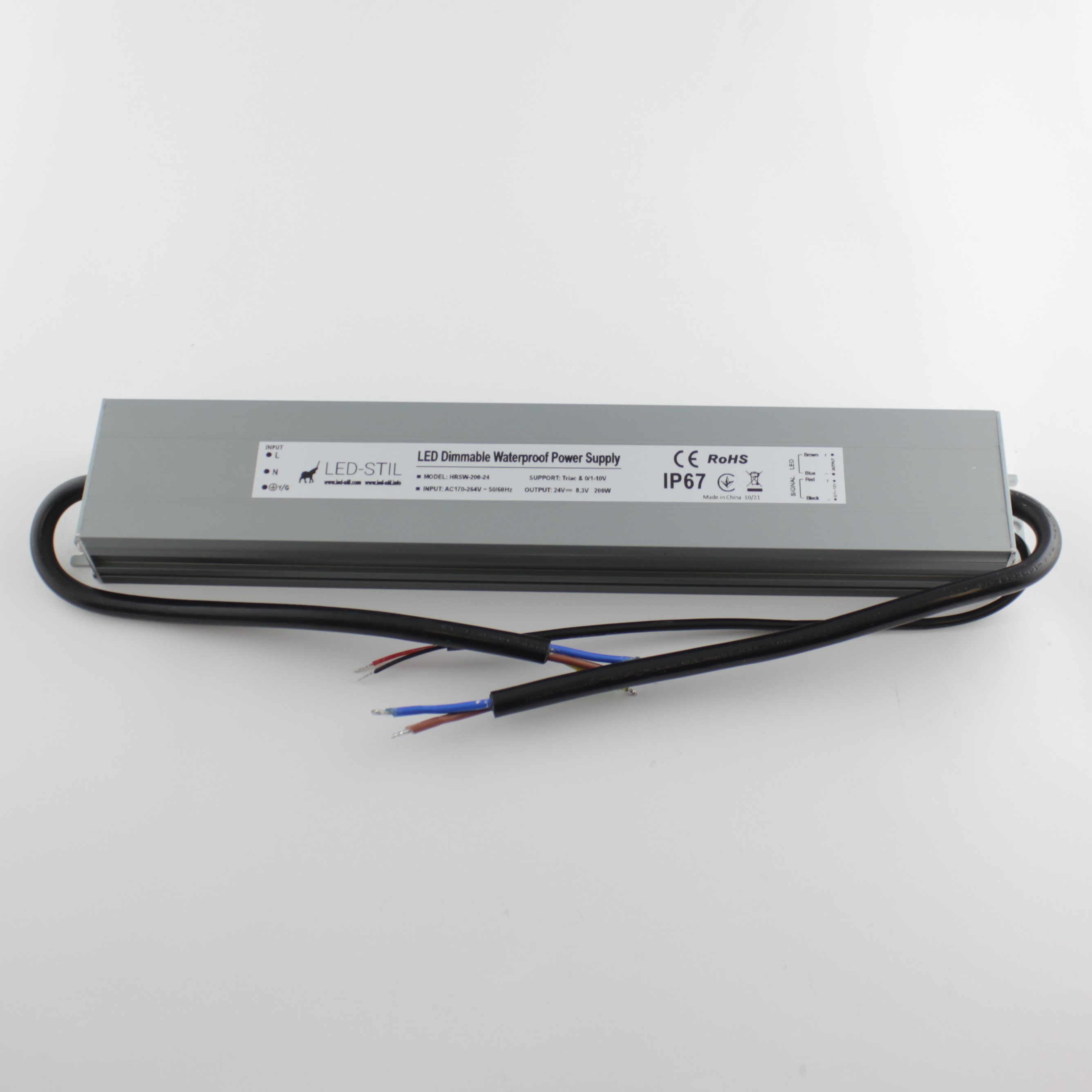 Блок живлення DIM 200 Вт 24V IP67, регулювання по Triac и 0/1-10V