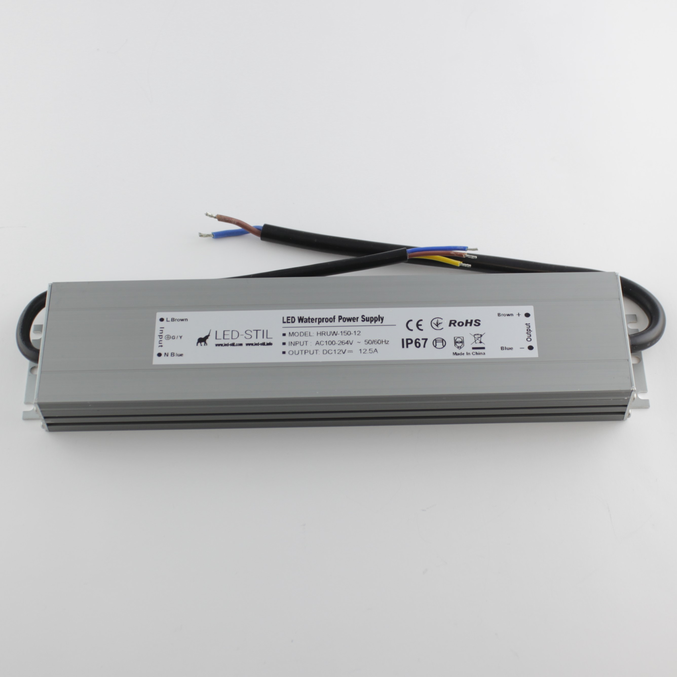 Блок живлення для світлодіодної стрічки 150 Вт 12V IP67 герметичний