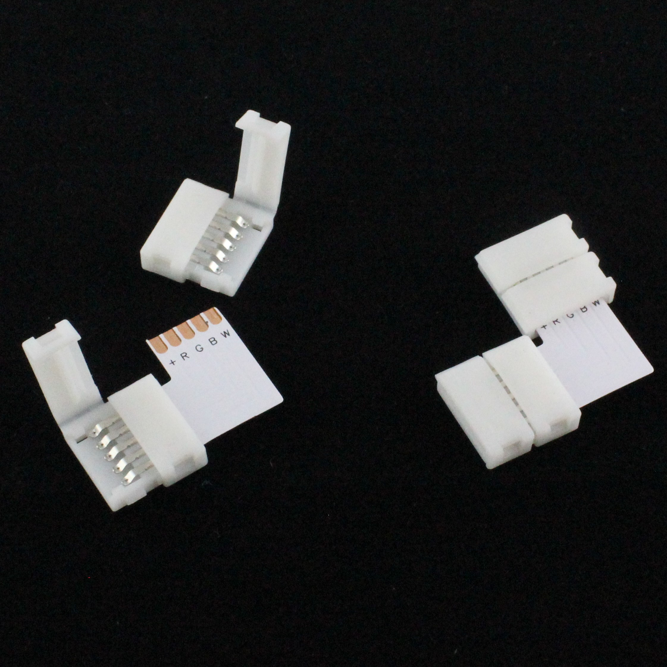 Конектор угловой двусторонний для PCB RGBW 12 mm