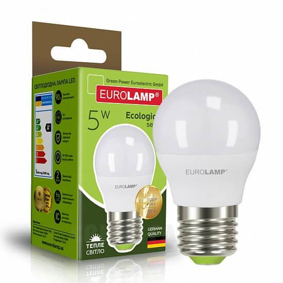 EUROLAMP LED Лампа ECO серія "P" G45 5W E27 3000K (100)