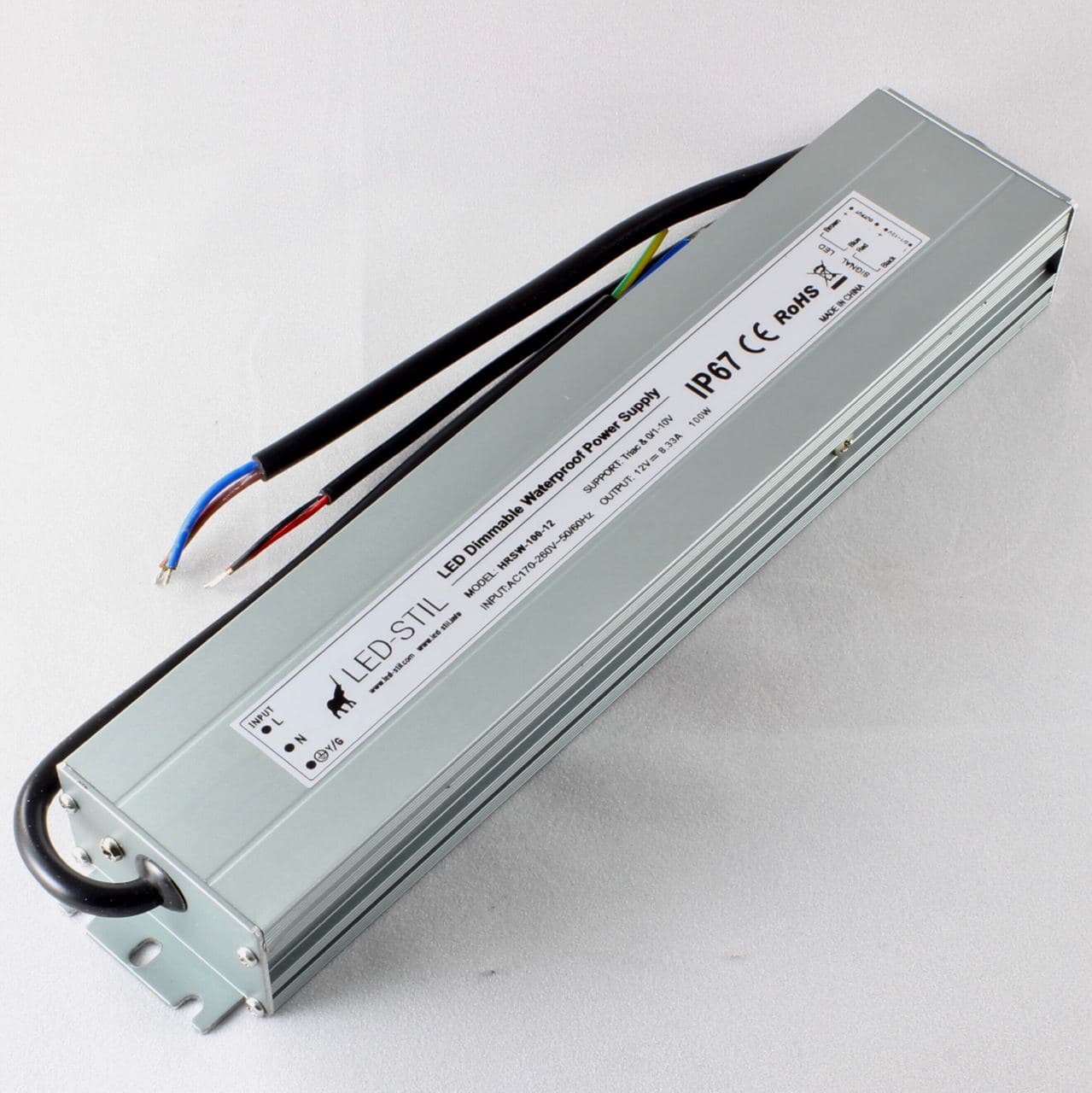 Блок живлення DIM 100 Вт 12V IP67, регулювання по Triac и 0/1-10V