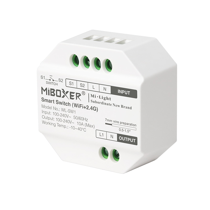 Реле Mi-light Smart для безпровідного керування 10А 220 Вольт Wi-Fi + RF 2.4GHz
