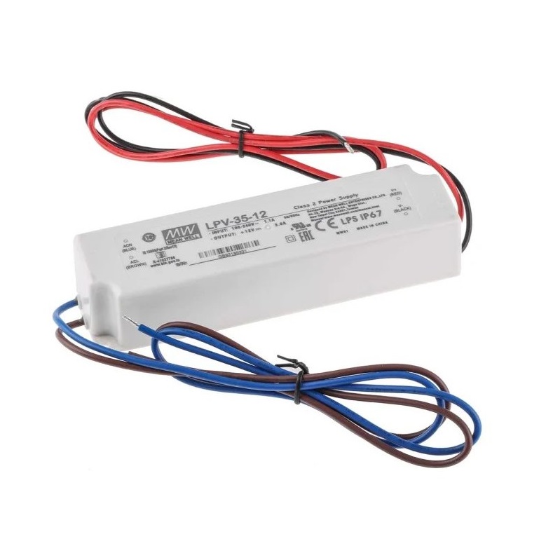 Блок живлення Mean Well для led стрічки 35 Вт 12V IP67, LPV-35-12