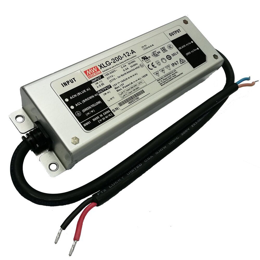 Блок живлення Mean Well для led стрічки 200 Вт 12V IP67, XLG-200-12-A
