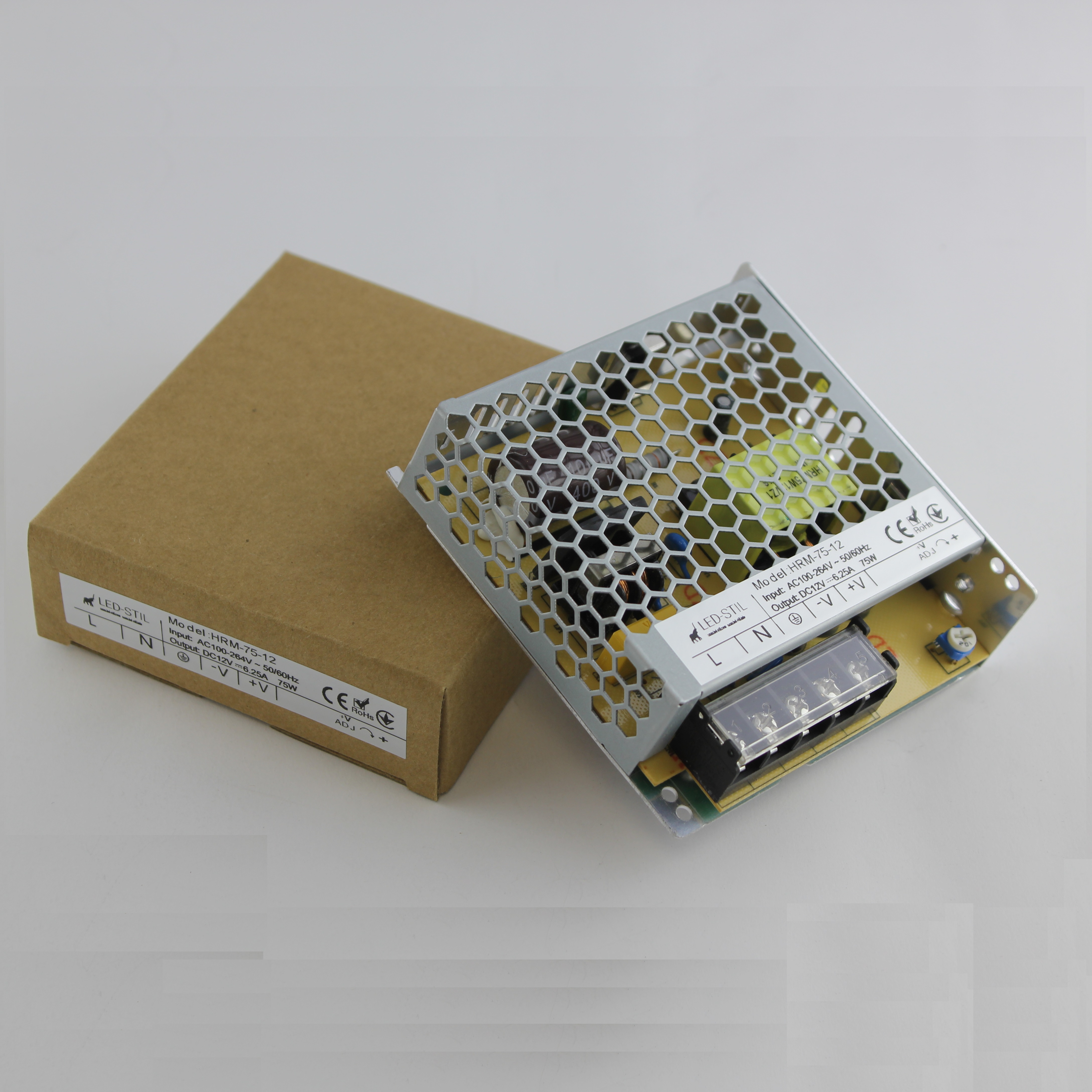 Блок живлення для світлодіодної стрічки 75 Вт 12V IP20