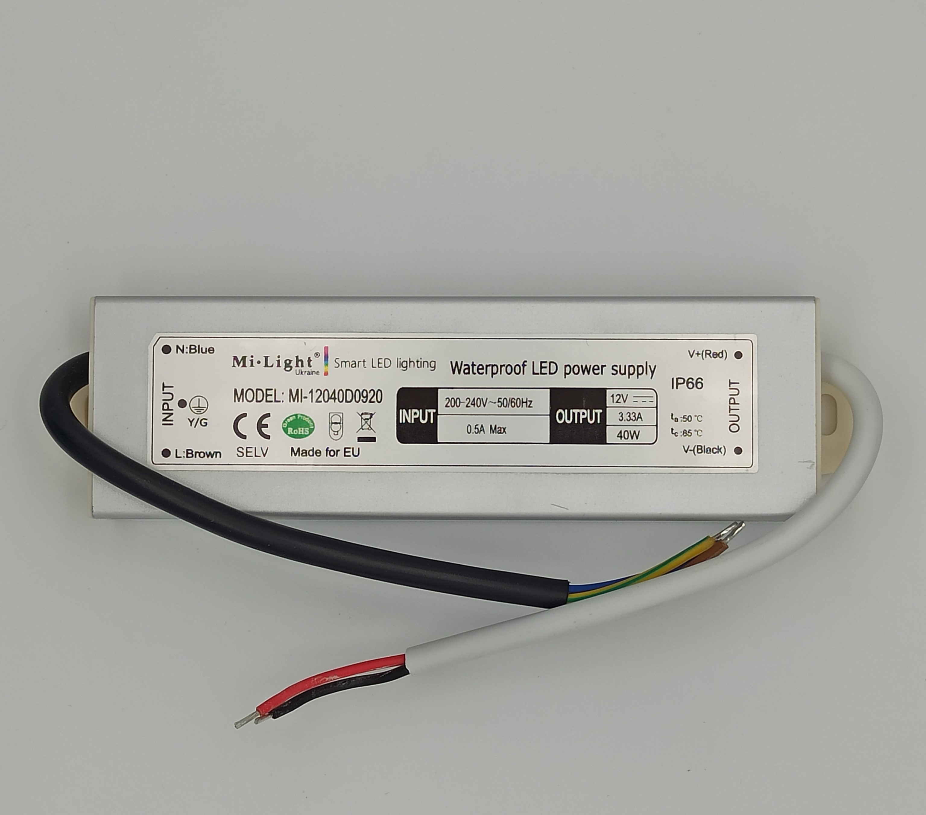 Блок живлення SLIM 40 вт, 12 В, 3.33 А, ІР66