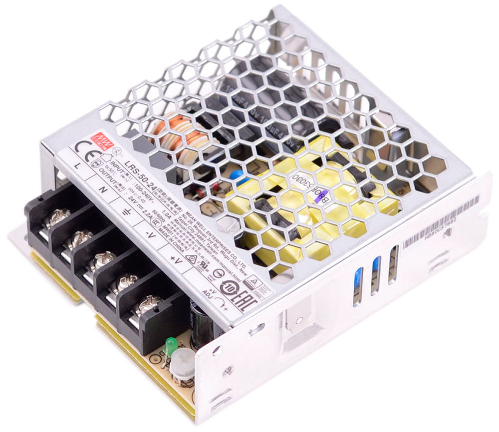 Блок живлення Mean Well для led стрічки 50 Вт 24V IP20, LRS-50-24