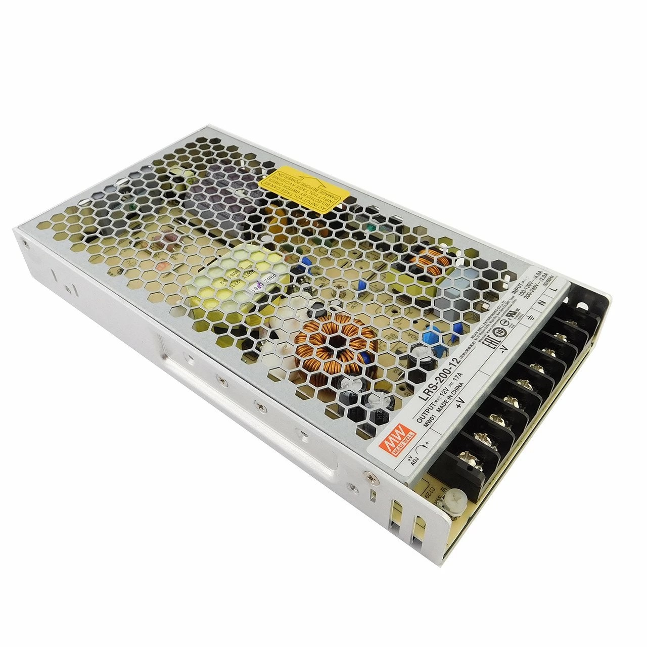 Блок живлення Mean Well для led стрічки 200 Вт 12V IP20, LRS-200-12
